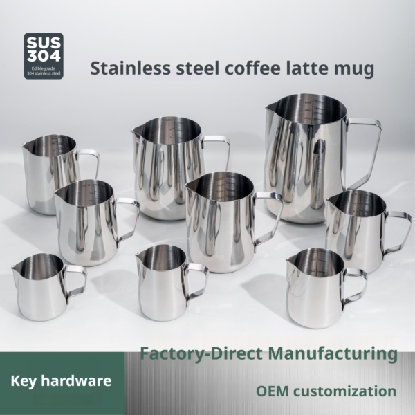 304 Stainless Steel Milk Frothing Pitcher with Scale